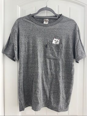 Ripndip Heather Gray Short Sleeve Pocket Cat Tee